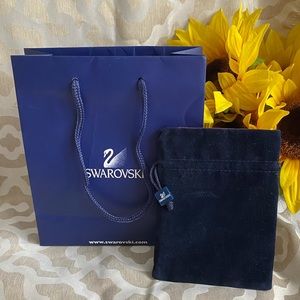 2 SWAROVSKI BAGS velour pouch & gift